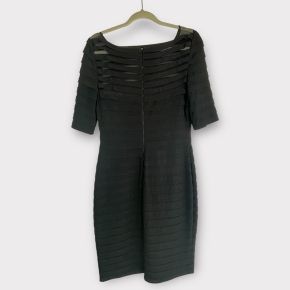 🖤 Adrianna Papell Black Textured Sheath Dress – Size 12 - Picture 3 of 4